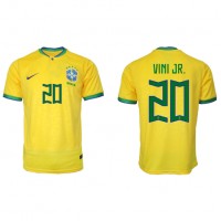 Camisa de Futebol Brasil Vinicius Junior #20 Equipamento Principal Mundo 2022 Manga Curta